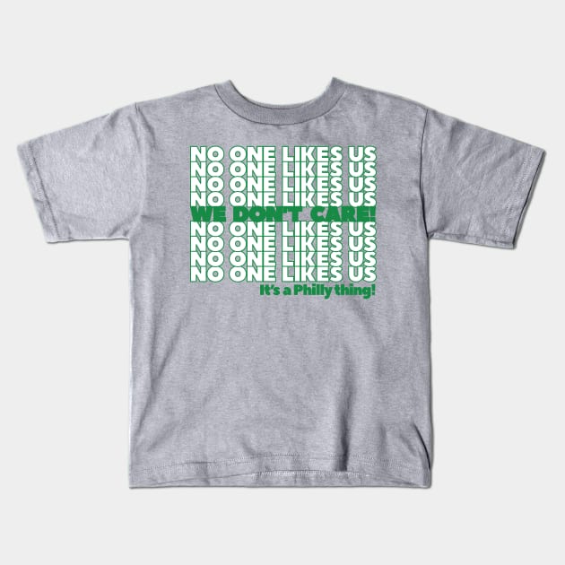 WE DON'T CARE Kids T-Shirt by blairjcampbell